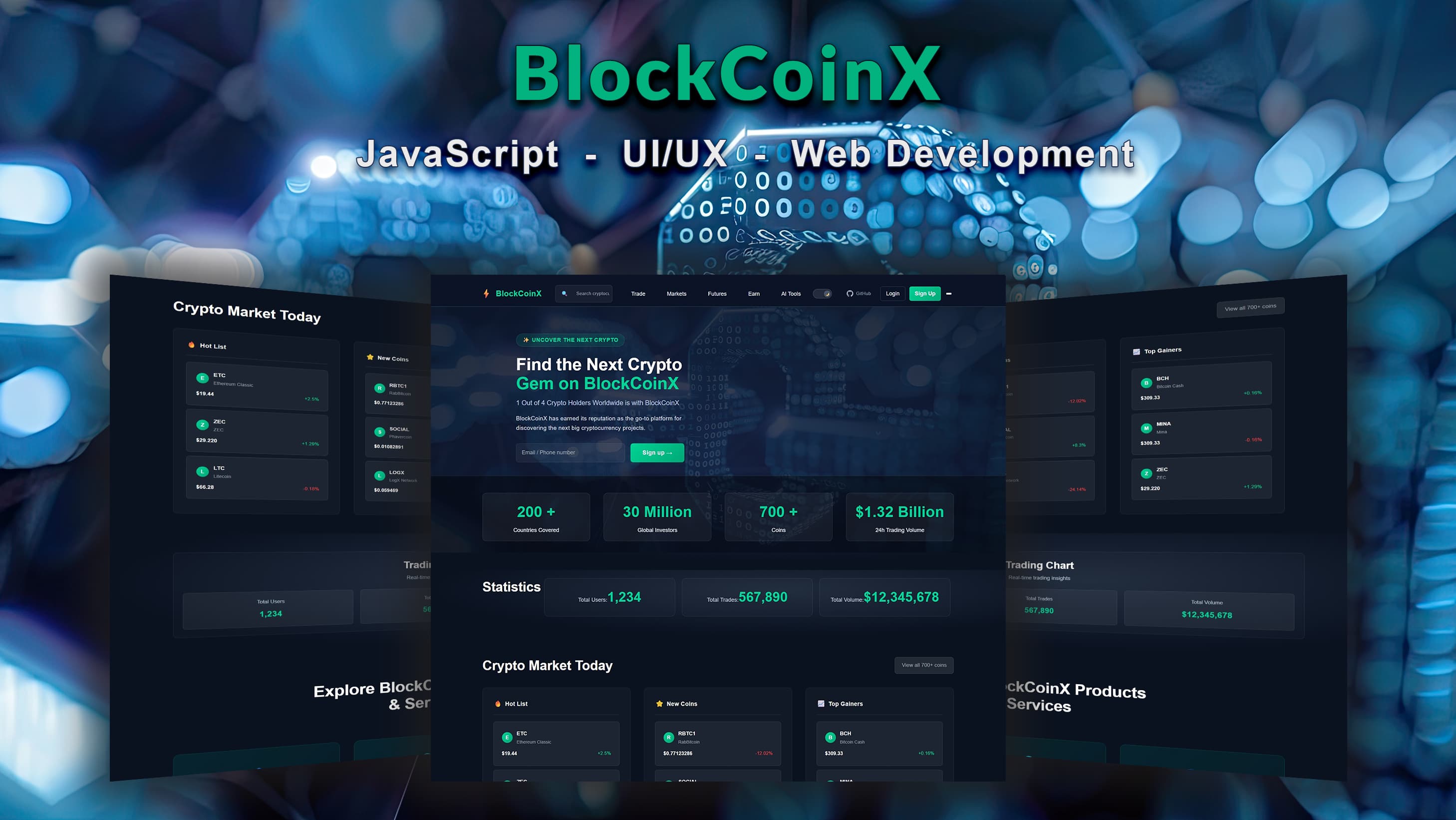 BlockChainX (UI and UX) HTML