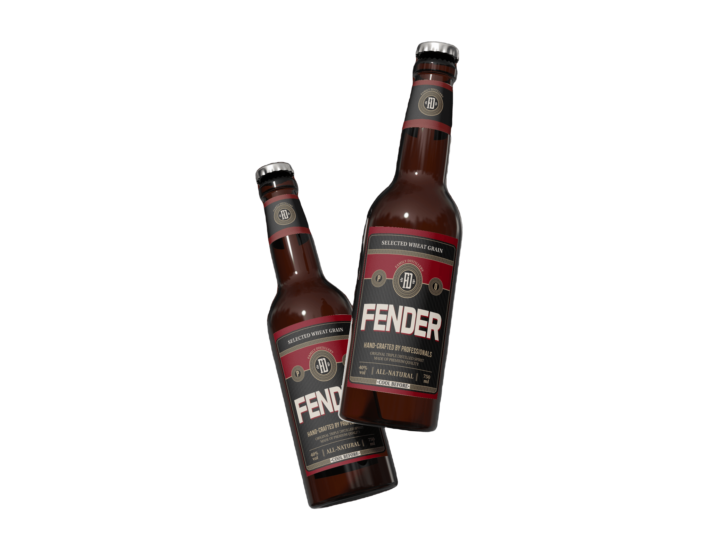 Fender craft beer bottle label design by Paintbrush Marketing
