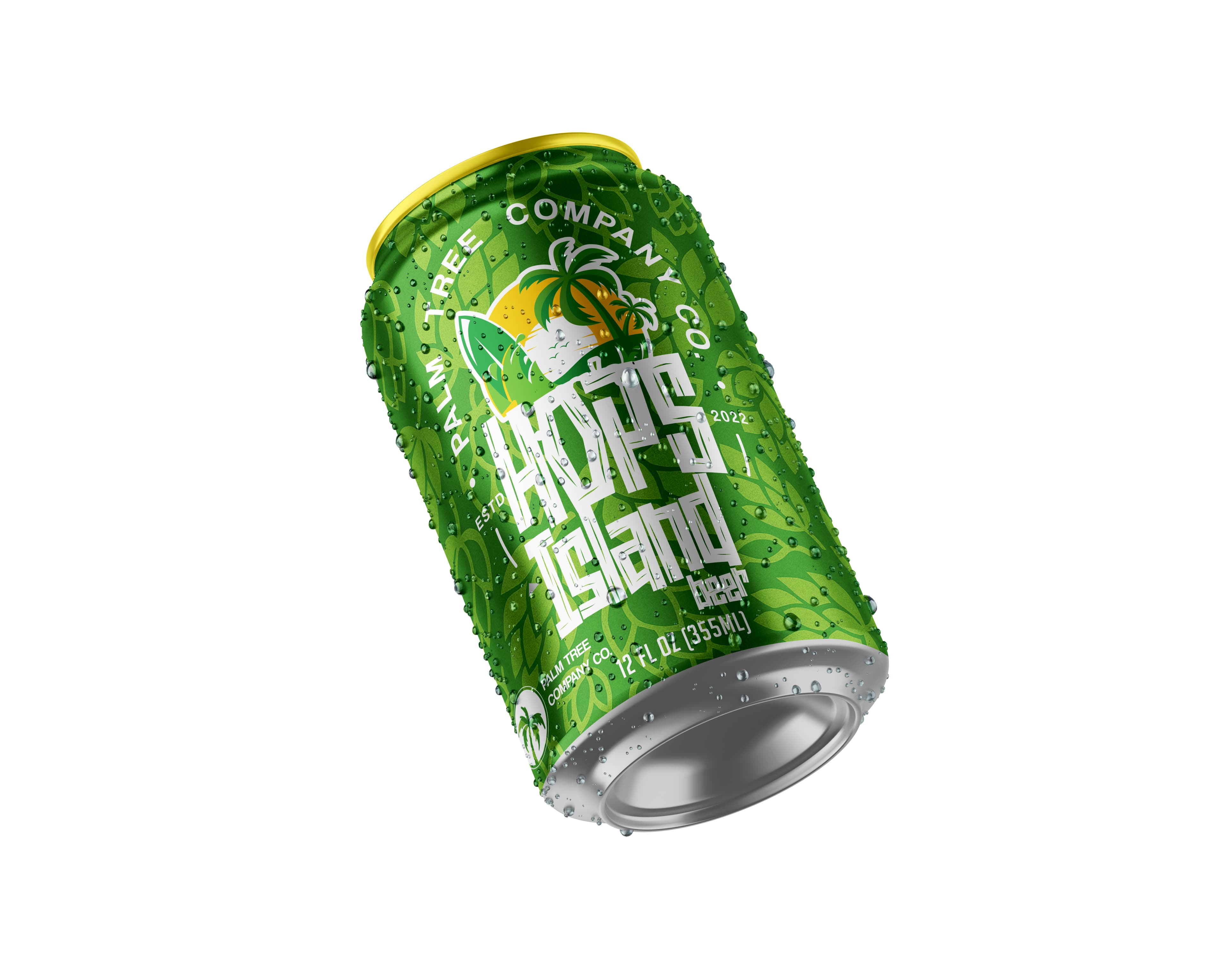 Hops Island craft beer can label design
